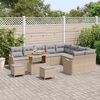 vidaXL Garten-Sofa-Set mit Kissen mit Kissen 12 pcs Beige und Hellgrau