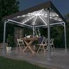 vidaXL Pavillon mit LED-Lichterkette 300x300 cm Anthrazit Aluminium