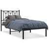 vidaXL Bettgestell mit Kopfteil Metall Schwarz 75x190 cm