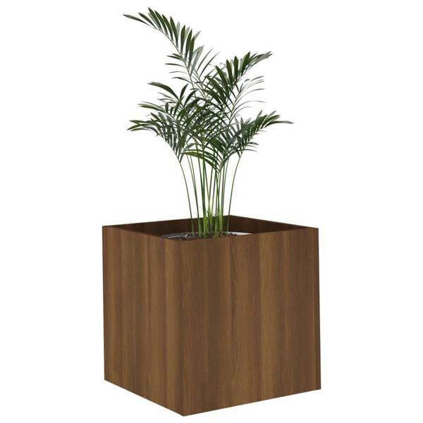 vidaXL Pflanzgef&auml;&szlig; Braun Eichen-Optik 40x40x40 cm Holzwerkstoff