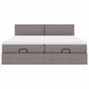 vidaXL Ottoman-Bett mit Matratzen & LEDs Taupe 200x200 cm Stoff