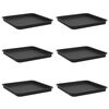 vidaXL Quadratisches Blumentablett 6 stk. Schwarz 36 x 36 x 2,5 cm