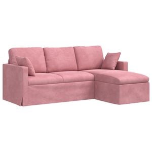 vidaXL Sofa Rosa Gesamtabmessungen: 198 x 134 x 80 cm (B x T x H) Samt
