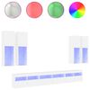vidaXL 7-tlg. TV-Wohnwand mit LED-Leuchten Wei&szlig;