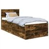 vidaXL Bettrahmen Ger&auml;ucherte Eiche 90 x 190 cm Holzwerkstoff