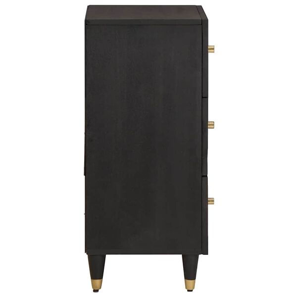 vidaXL Sideboard mit Regal Schwarz 40 x 33 x 75 cm Massivholz Mango