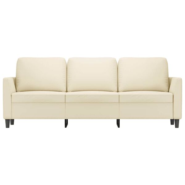 vidaXL 3-Sitzer-Sofa Creme 180 cm Kunstleder