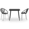 vidaXL 3-tlg. Garten-Essgruppe PVC Rattan Schwarz