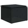 vidaXL 11-tlg. Garten-Sofagarnitur mit Kissen Schwarz Poly Rattan