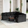 vidaXL Gartensofa-set mit Speicher 9 pcs Schwarz Poly-Rattan