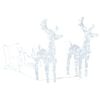 vidaXL Rentiere & Schlitten Weihnachtsdekoration 160 LEDs 130 cm Acryl