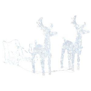 vidaXL Rentiere & Schlitten Weihnachtsdekoration 160 LEDs 130 cm Acryl