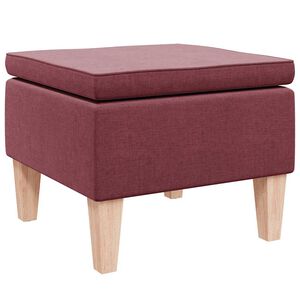 vidaXL Hocker mit Holzbeinen Weinrot Stoff