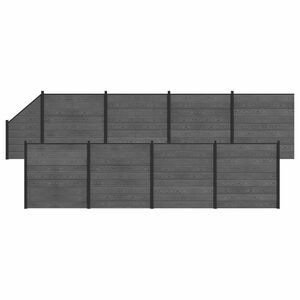 vidaXL Zaunelement 9 pcs WPC und Aluminium Grau