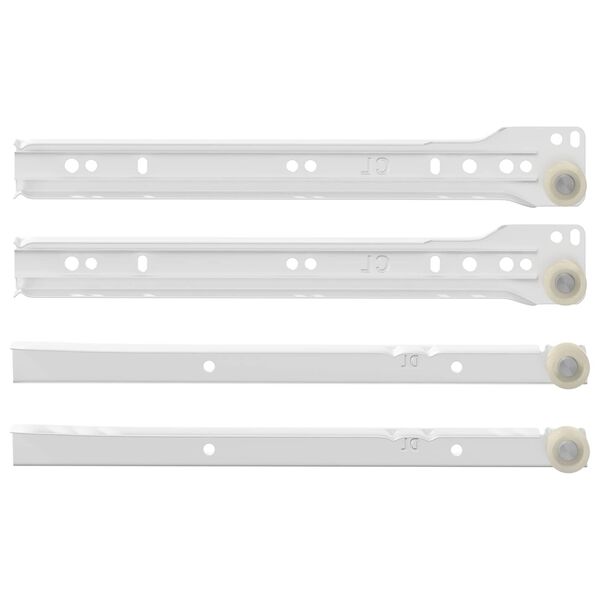 vidaXL Schubladenschiene 87 pcs Wei&szlig; Stahl