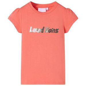 Kinder-T-Shirt mit Fl&uuml;gel&auml;rmeln Korallenrosa 116