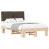 vidaXL Bettgestell mit gepolstertem Kopfteil Taupe 120 x 190 cm