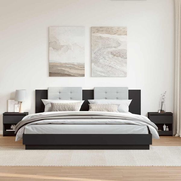 vidaXL Nachttische 2 Stk. Schwarz 40x30x39 cm Holzwerkstoff