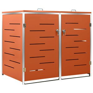vidaXL M&uuml;lltonnenbox f&uuml;r 2 Tonnen 138x77,5x112,5 cm Edelstahl