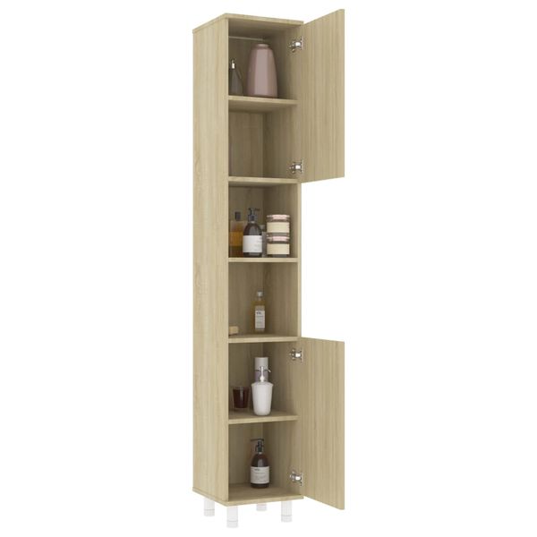 vidaXL Badezimmerschrank Sonoma-Eiche 30x30x179 cm Holzwerkstoff