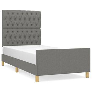 vidaXL Bettgestell ohne Matratze Dunkelgrau 100x200 cm Stoff