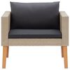 vidaXL 1-Sitzer-Gartensofa mit Auflagen Poly Rattan Beige