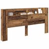 vidaXL Kopfteil mit Regal Altholz 200 x 15 x 103,5 cm Holzwerkstoff