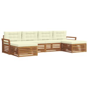 vidaXL Sofagarnituren 6 pcs Natur und Creme Massivholz Akazie