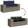 vidaXL 8-tlg. Garten-Sofagarnitur mit Kissen Grau Poly Rattan Akazie