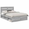 vidaXL Bettrahmen Graues Sonoma 150 x 200 cm Massives Kiefernholz