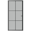 vidaXL Innent&uuml;r 102,5x201,5 cm Schwarz Mattglas und Aluminium