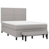 vidaXL Boxspringbett mit Matratze Hellgrau 140x200 cm Stoff