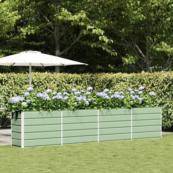 vidaXL Pflanzk&uuml;bel Pastellgr&uuml;n 480 x 50 x 45 cm Verzinkter Stahl