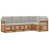 vidaXL Outdoor-Sofagarnitur 5 Stk. Nat&uuml;rlich und Hellgrau Polyester