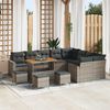 vidaXL Garten-Sofa-Set mit Kissen mit Speicher 13 pcs Grau