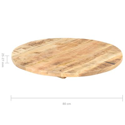 vidaXL Tischplatte Massivholz Mango Rund 25-27 mm 80 cm