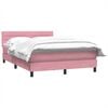 vidaXL Boxspringbett mit Matratze Rosa 140x220 cm Samt