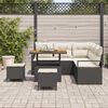 vidaXL Garten-Sofa-Set mit Kissen mit Speicher 8 pcs Schwarz und Creme