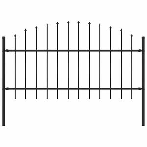 vidaXL Gartenzaun Woerden mit Speerspitze Stahl 170 x 125 cm Schwarz