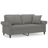vidaXL 2-Sitzer-Sofa mit Kissen Dunkelgrau 140 cm Stoff