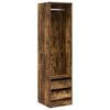 vidaXL Kleiderschrank mit Schubladen R&auml;uchereiche 50x50x200 cm