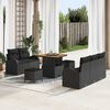 vidaXL Gartensofa-set mit Kissen 8 pcs Schwarz Poly-Rattan