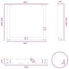 vidaXL Couchtischbeine U-Form 2 Stk. Naturstahl 50x(42-43) cm Stahl