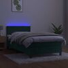 vidaXL Boxspringbett mit Matratze & LED Dunkelgr&uuml;n 80x200 cm Samt