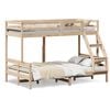 vidaXL Etagenbett 90x200/120x200 cm Massivholz Kiefer