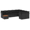 vidaXL 10-tlg. Garten-Sofagarnitur mit Kissen Schwarz Poly Rattan