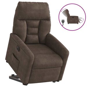 vidaXL Relaxsessel mit Aufstehhilfe Elektrisch Braun Mikrofasergewebe