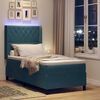 vidaXL Boxspringbett mit Matratze mit LED Blau 100 x 200 cm Samt