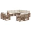 vidaXL Gartensofa-set 11 Stk. Beige und Cremewei&szlig; Poly-Rattan