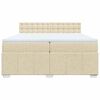 vidaXL Boxspringbett mit Matratze Creme 200x200 cm Stoff